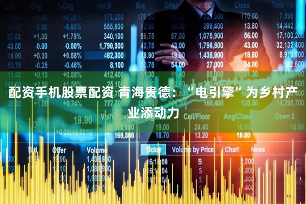 配资手机股票配资 青海贵德：“电引擎”为乡村产业添动力